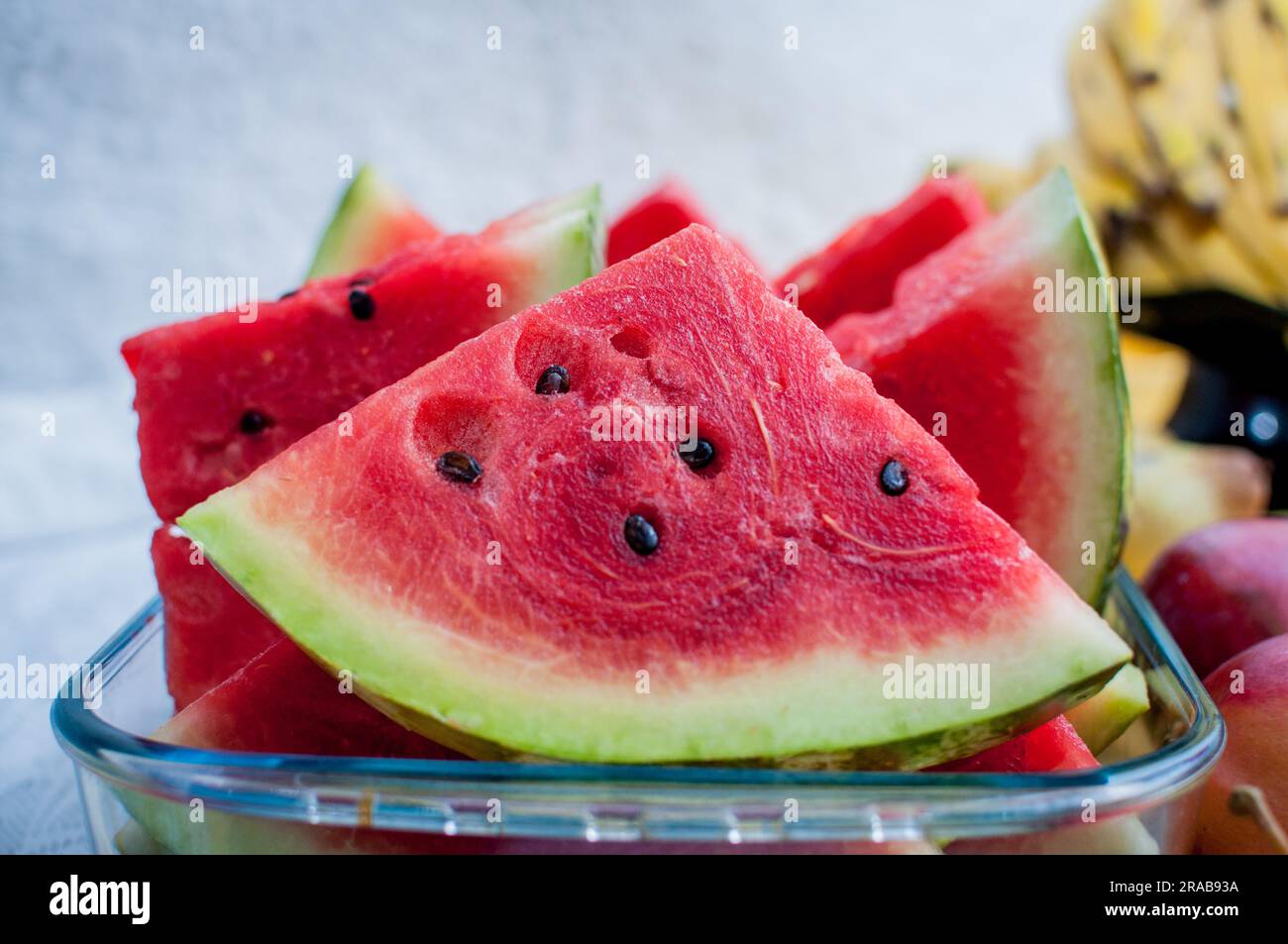 Slices of watermelons. Tropical fruits. Stock Photo
