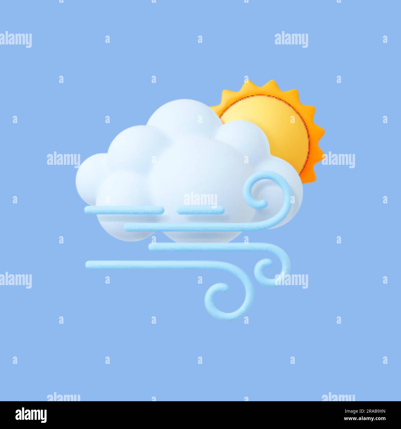 Wind Weather 3d Icon Realistic Cloud On Blue Windy Day Symbol Autumn Wind Weather 3d Icon Realistic Cloud On Blue Windy Day Symbol Autumn