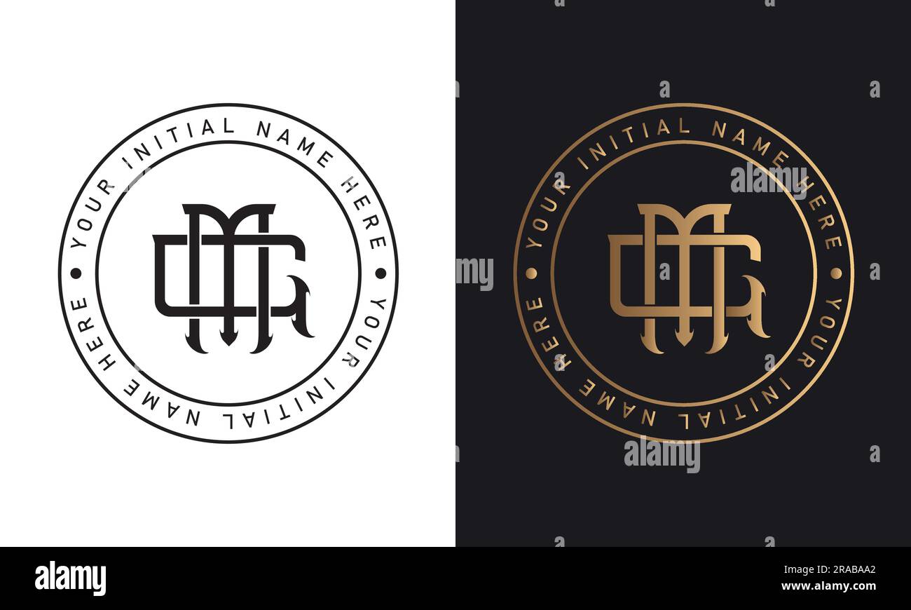Luxury GM or MG Initial Monogram Text Letter Logo Design Interlocking GM Streetwear Monogram Fashion Monogram Stock Vector