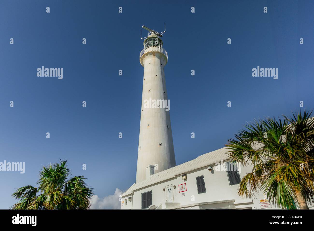 The 185-step Gibbs Hill lighthouse on Bermuda is one of the oldest cast iron lighthouses in the world Stock Photo