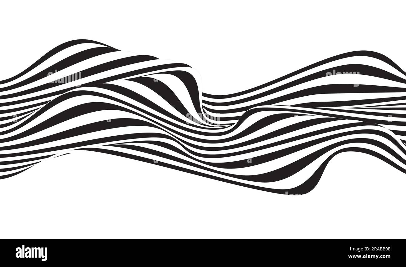 abstract black and white wave background. Vector illustration Stock ...
