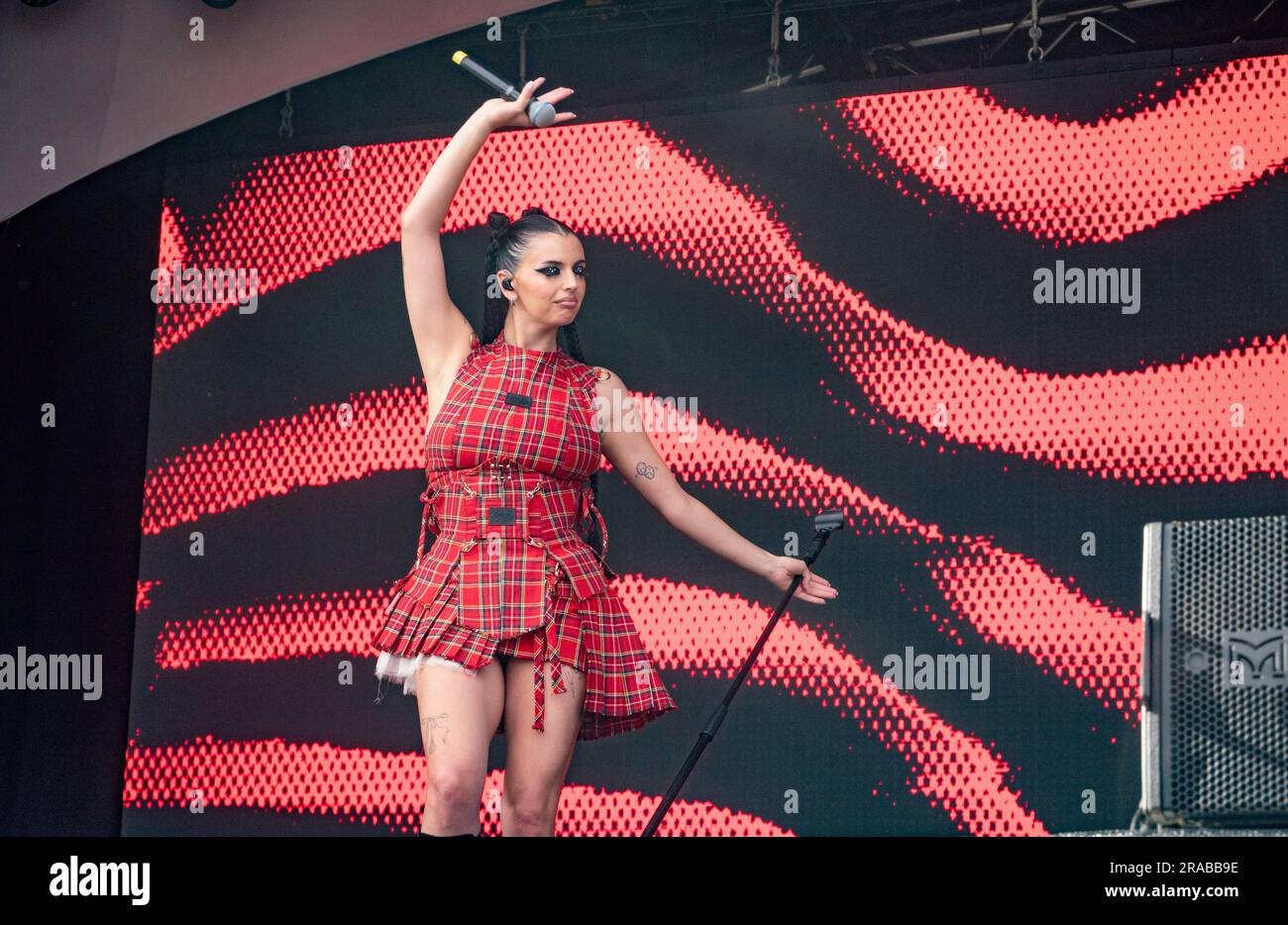 2st July 2023 London UK Rebecca Black performs at Day Six of American Express Presents BST Hyde Park in London, United, Kingdom. Stock Photo