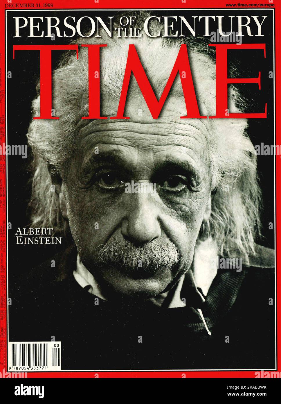 TIME magazine cover Albert Einstein - Person of the Century - Dec. 31, 1999 Stock Photo