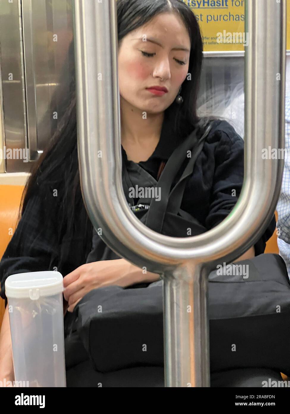 The woman rides in a train hi-res stock photography and images - Alamy