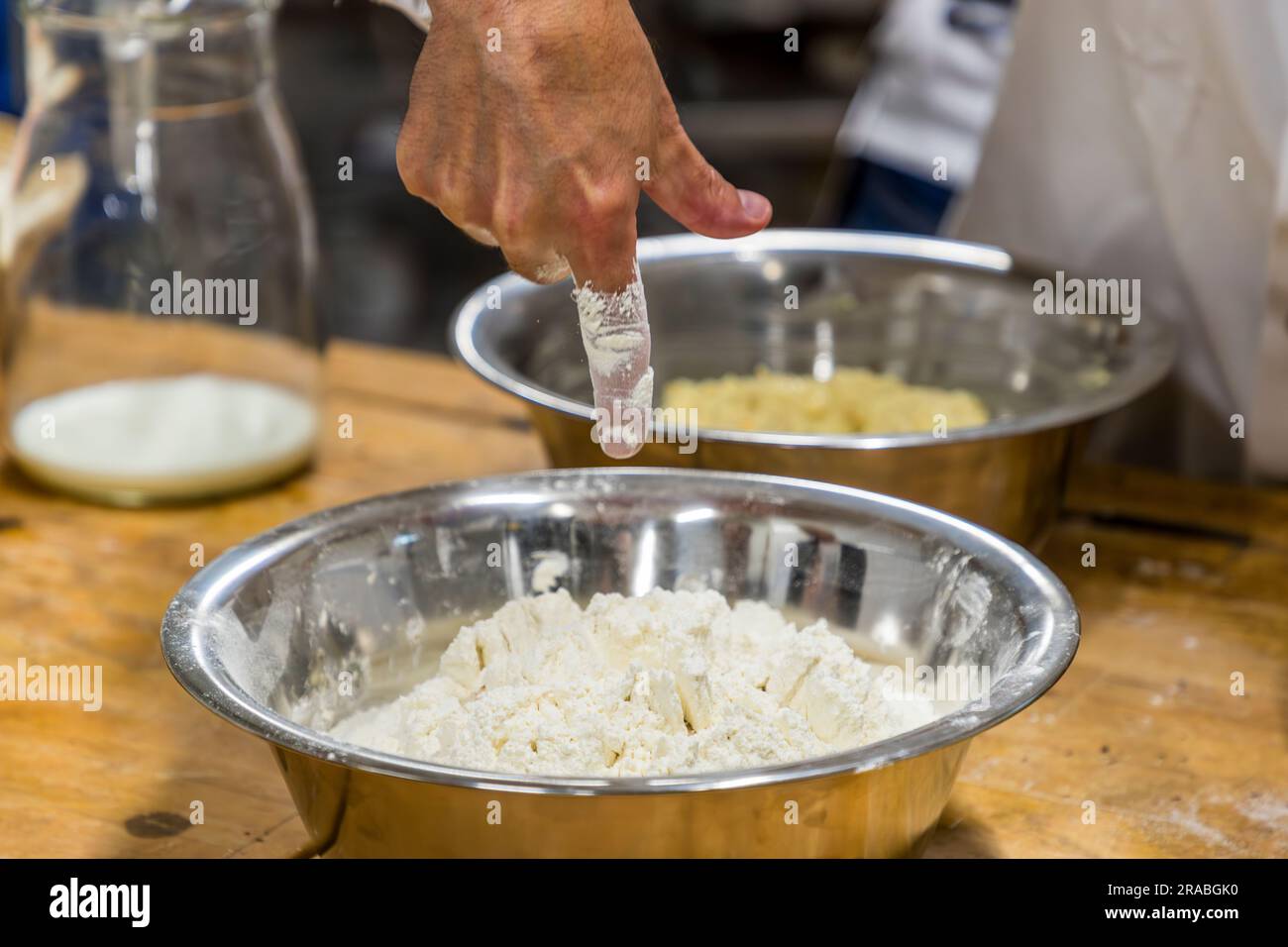 Production of an original Dresden Christstollen in Dresden, Germany