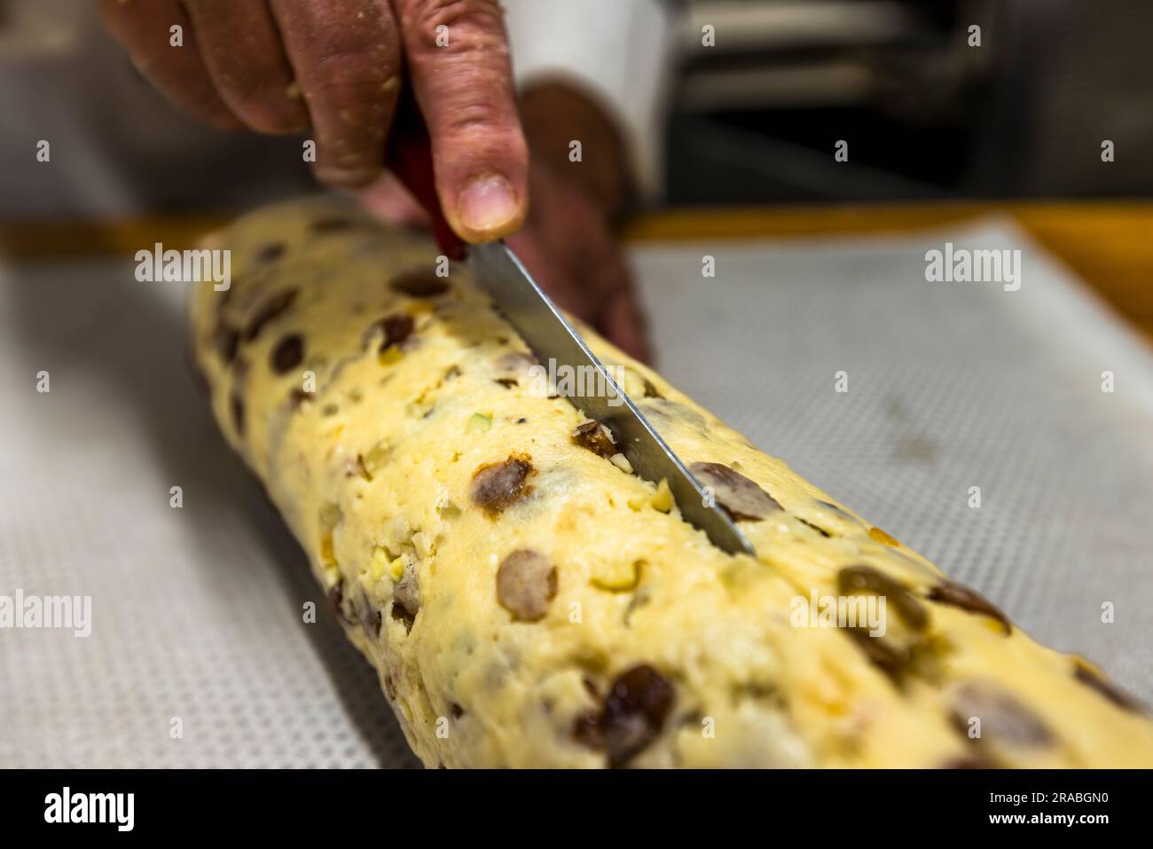 Production of an original Dresden Christstollen in Dresden, Germany ...