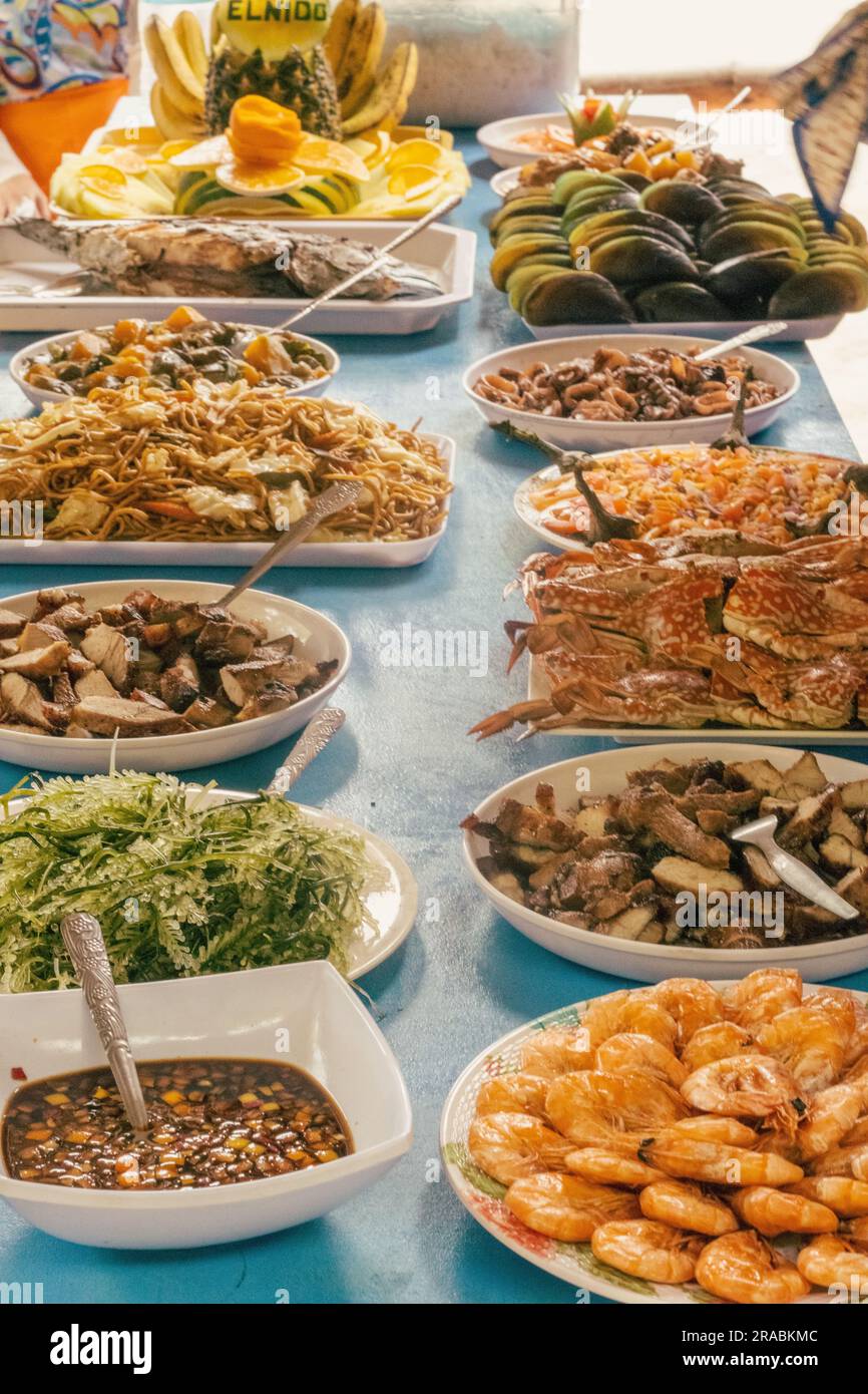 A selection of Filipino foods and dishes in El Nido, Palawan
