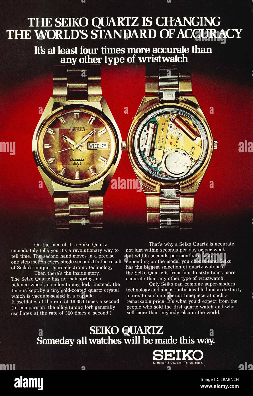 Seiko Quartz watches advert in a magazine 1974 Stock Photo Alamy