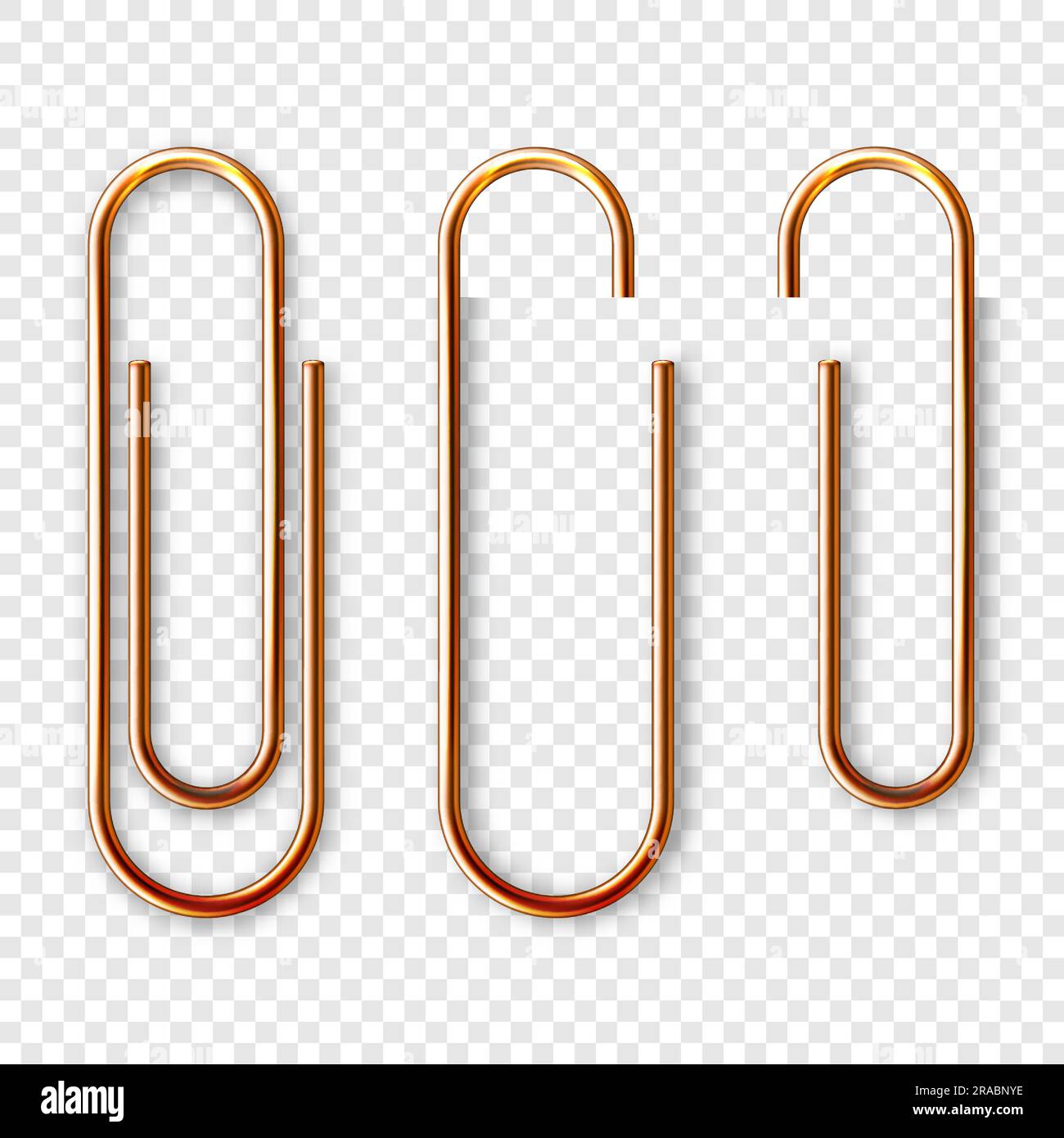 Realistic copper paperclip attached to paper isolated on white background.  Shiny metal paper clip, page holder, binder. Workplace office supplies  Stock Vector Image & Art - Alamy