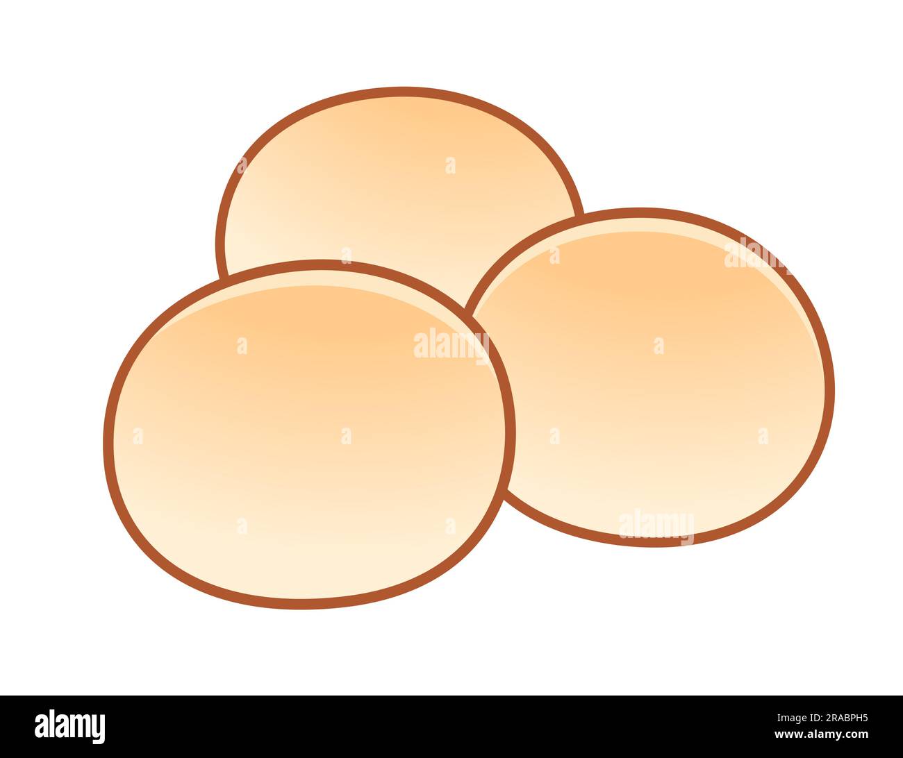 Cartoon bread rolls drawing. White wheat dinner rolls, simple vector illustration. Stock Vector