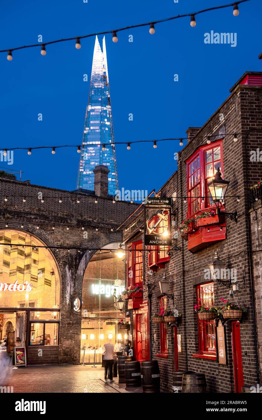 Shard, the Anchor and the Cannon Street Railway Bridge From Bankside