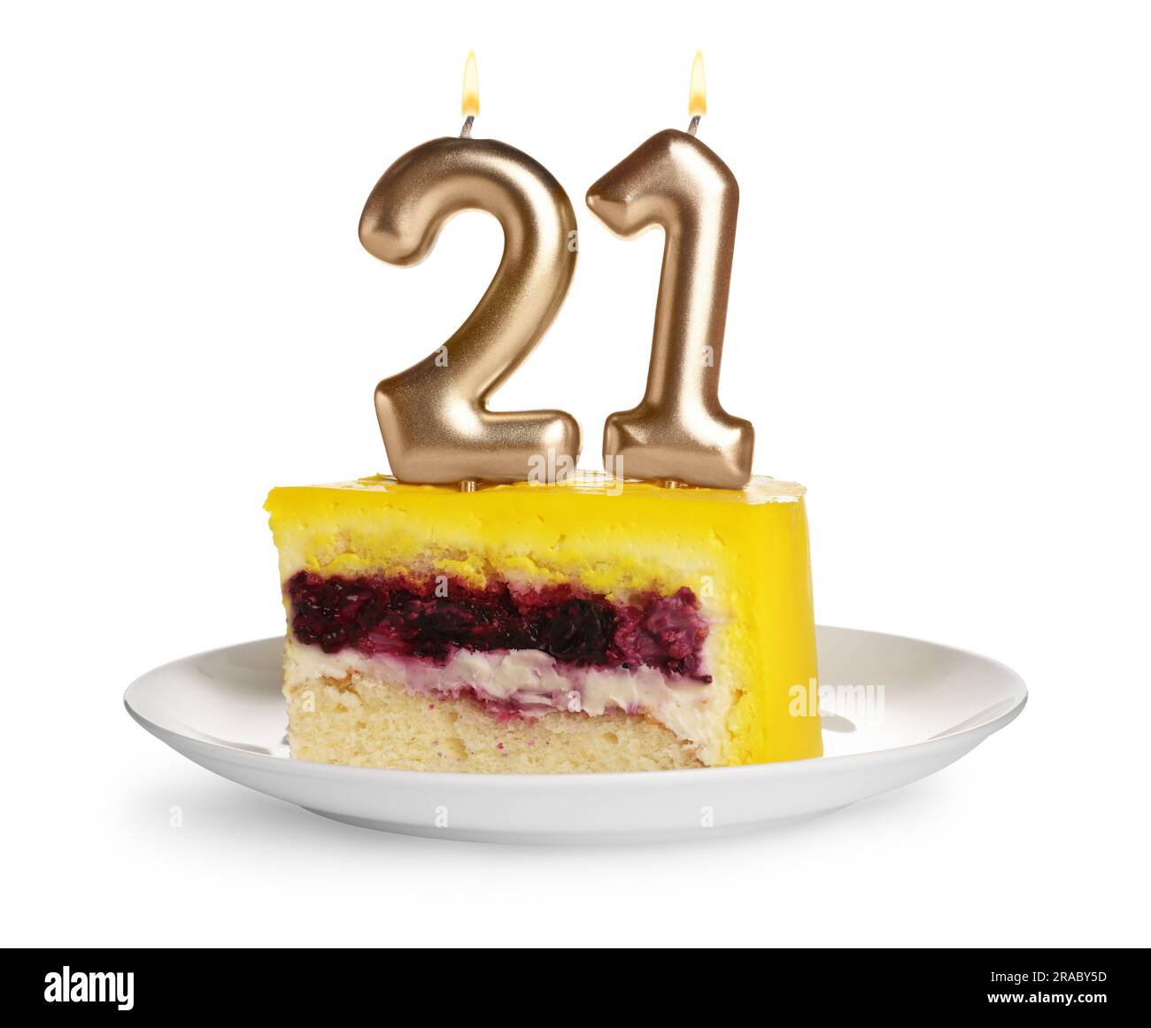 Coming of age party 21st birthday. Delicious cake with number shaped