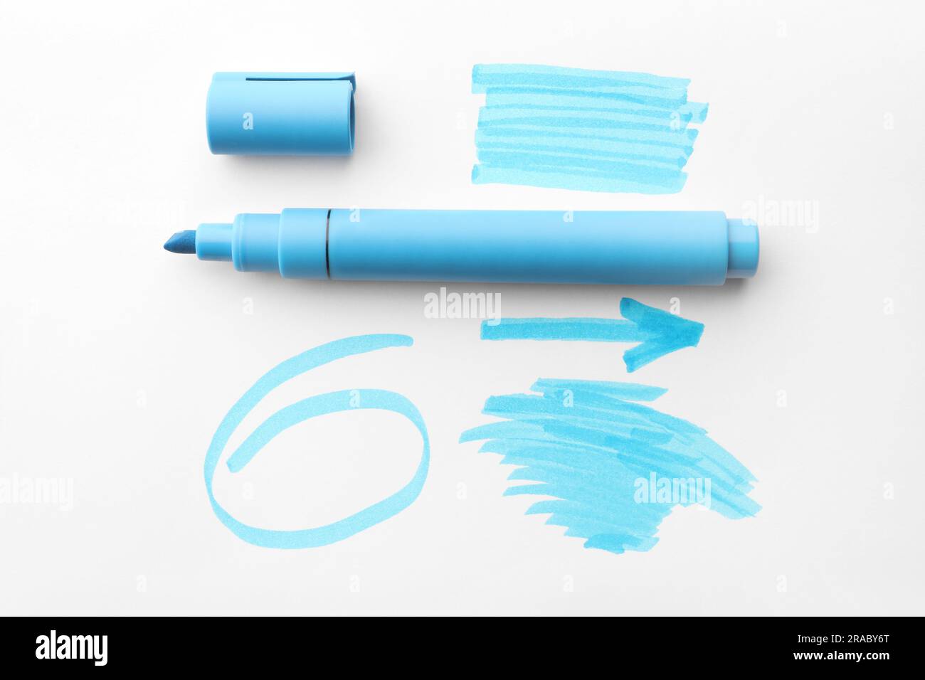 Different strokes, circle, arrow drawn with light blue marker and