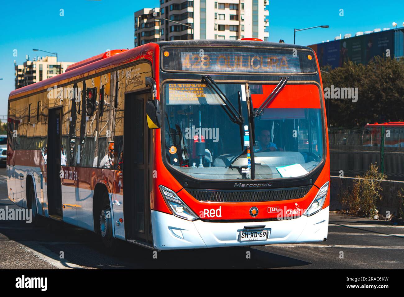Santiago, Chile - March 03 2023: A brand new public transport ...