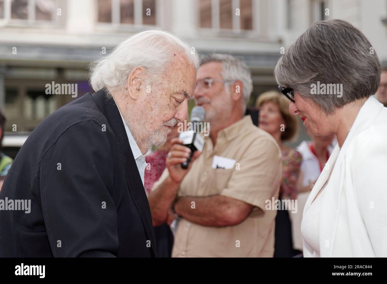 Aix-Les-Bains, 2023.8th June, 2023. Norbert Saada,music, film and television producer, and Valerie Thuillier, president,  attend the French Film and G Stock Photo