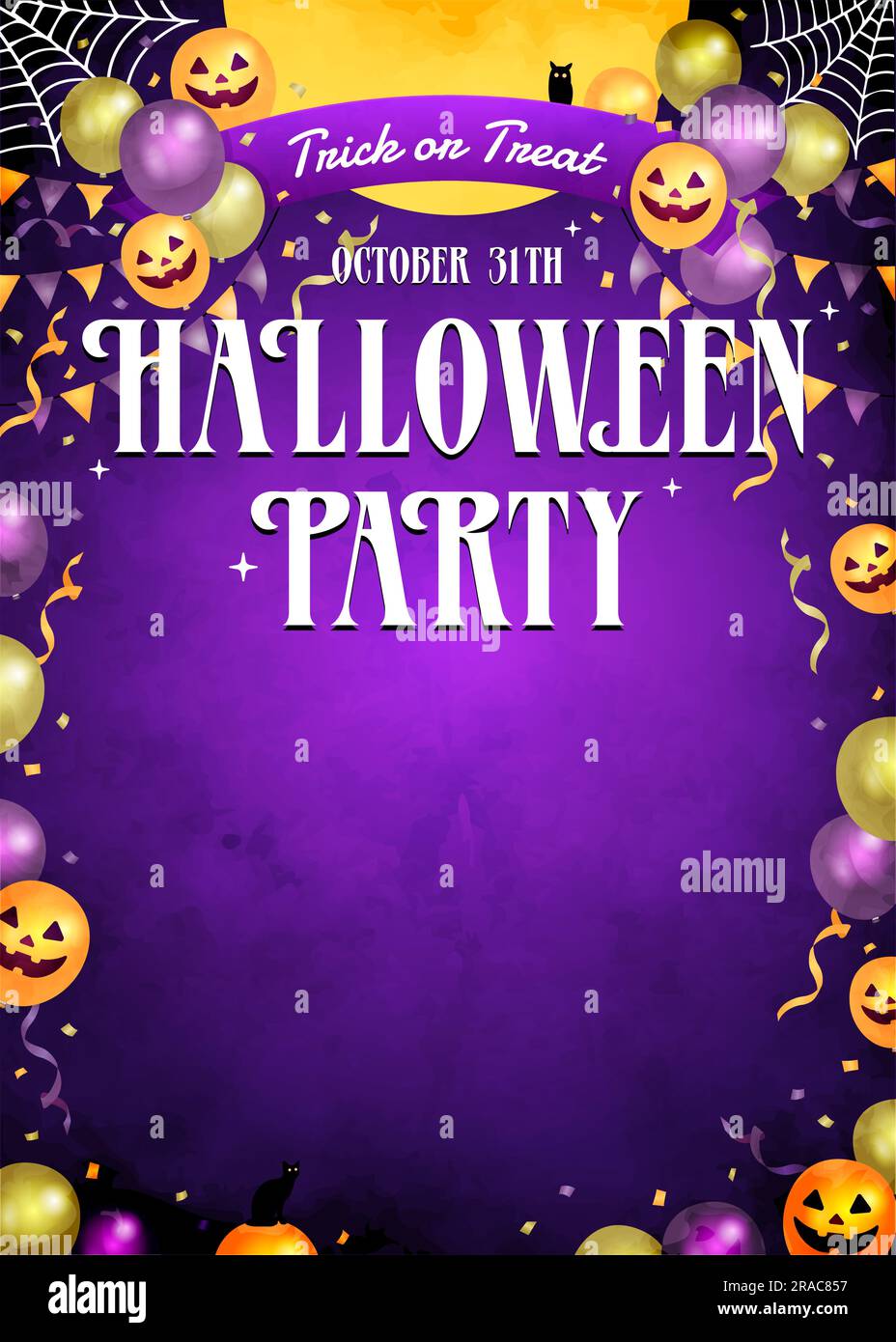 Halloween party template vector illustration ( with text space Stock ...