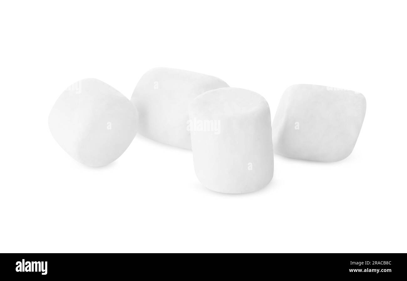 Delicious sweet puffy marshmallows isolated on white Stock Photo - Alamy