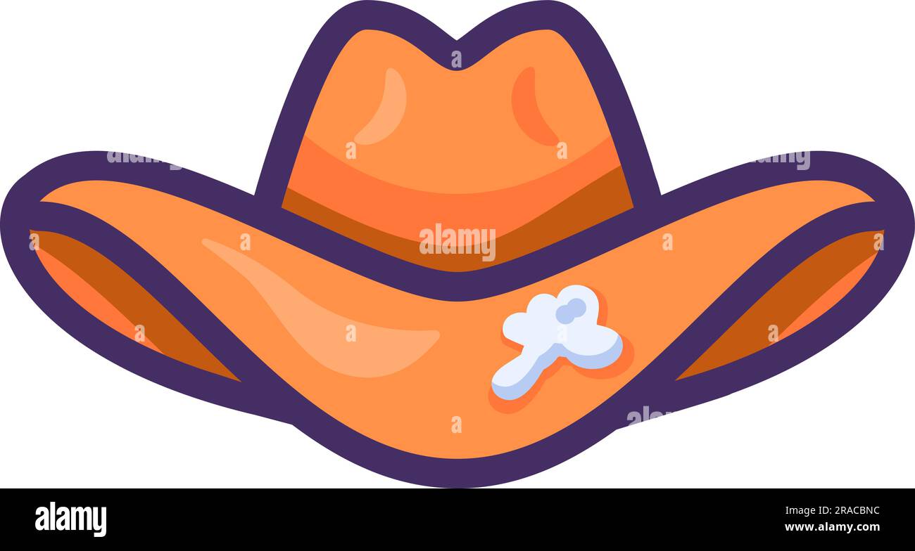 Old soiled crumpled cowboy hat. Items out of use and subject to disposal. Recycling of textile industrial products. Simple cartoon outline vector icon Stock Vector