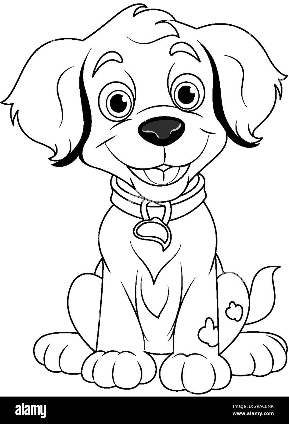 Coloring Page Outline of Cute Dog illustration Stock Vector Image & Art ...
