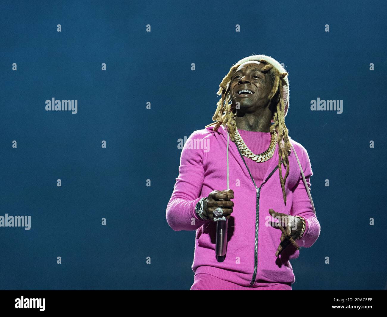 Lil Wayne performs at the Essence Festival on Sunday, July 2, 2023, at