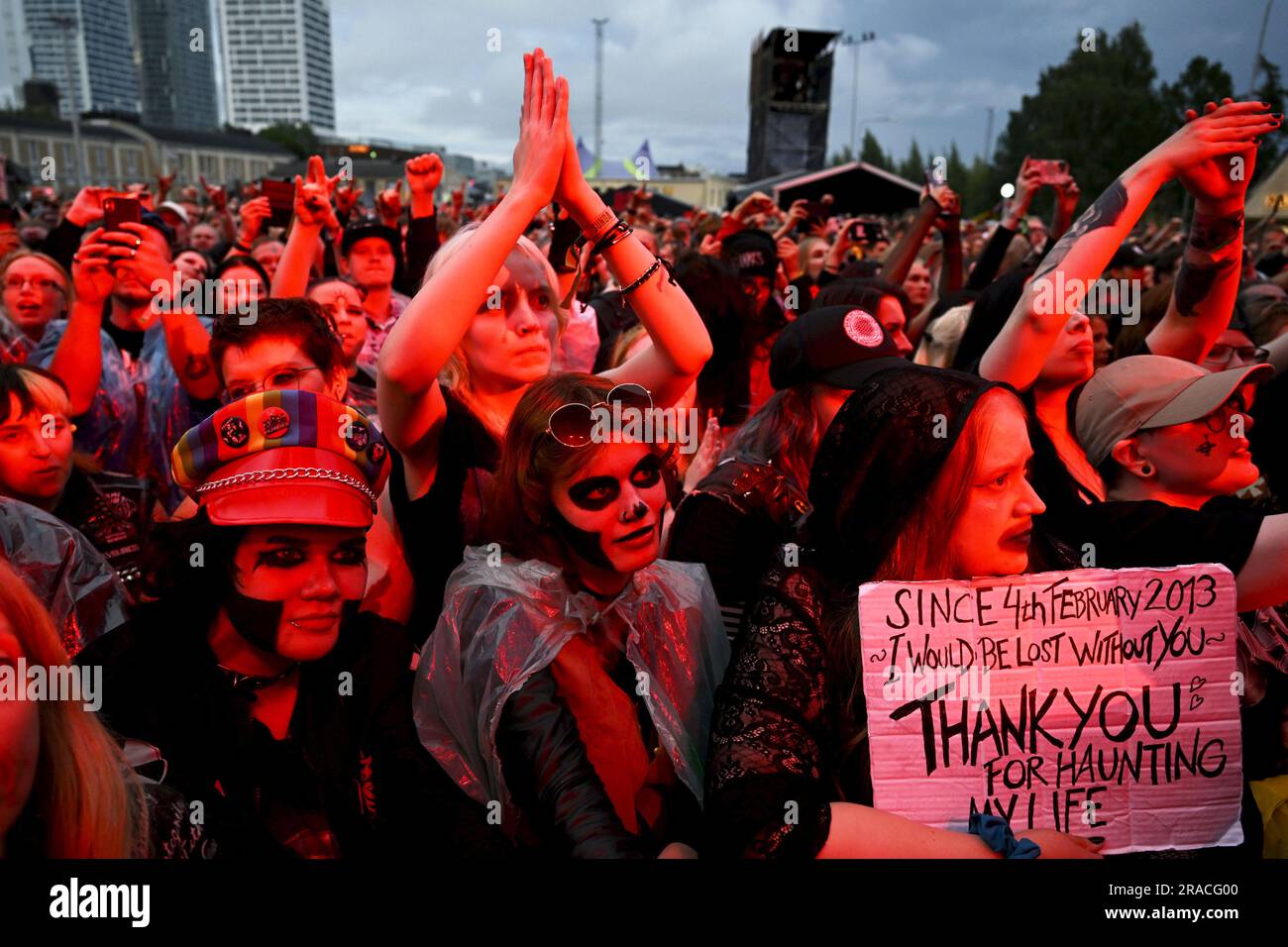 Helsinki, Finland. 02nd July, 2023. Fans at the concert of Ghost during