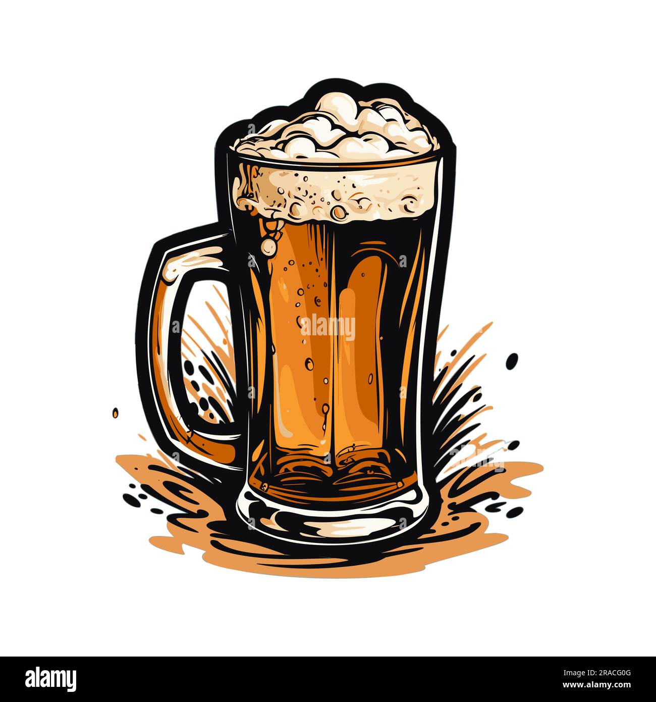 Beer Mug Vector Illustration with white background Stock Vector Image