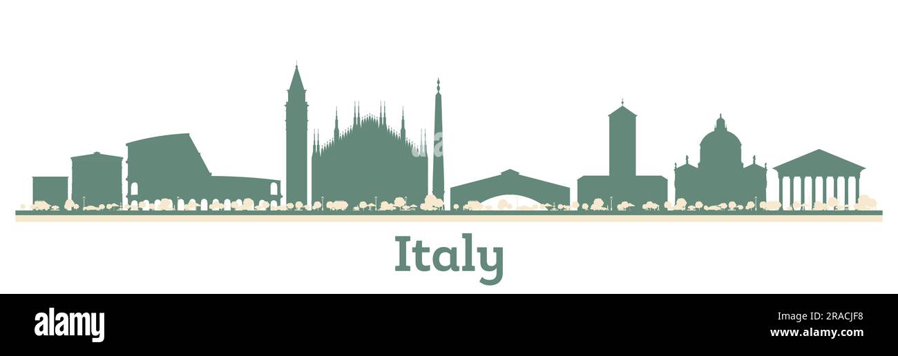 Abstract Italy City Skyline with Color Buildings. Vector Illustration. Business Travel and Tourism Concept with Modern Architecture. Stock Vector