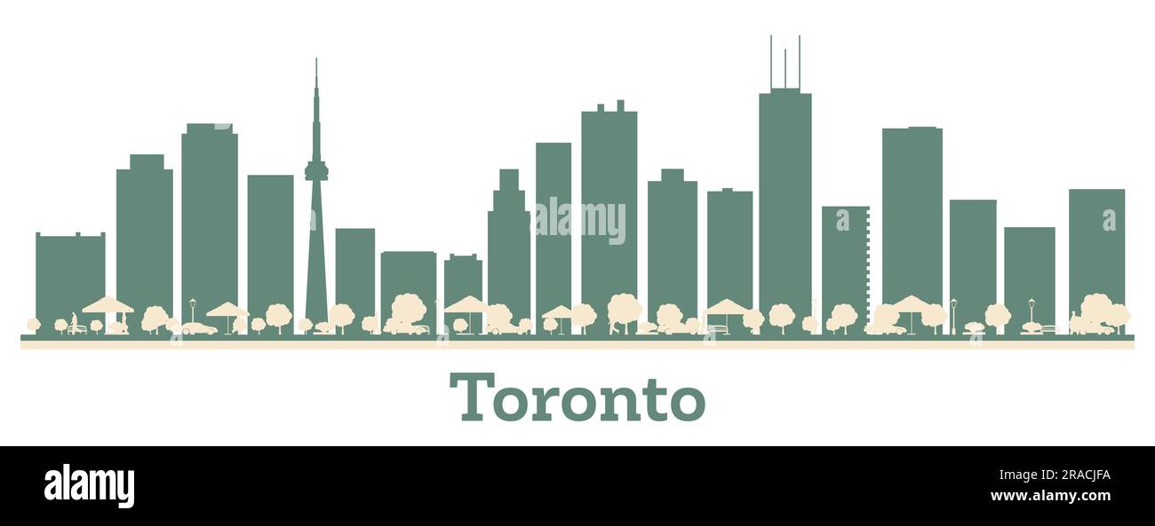 Abstract Toronto Canada City Skyline With Color Buildings. Cityscape with Landmarks. Vector Illustration. Stock Vector