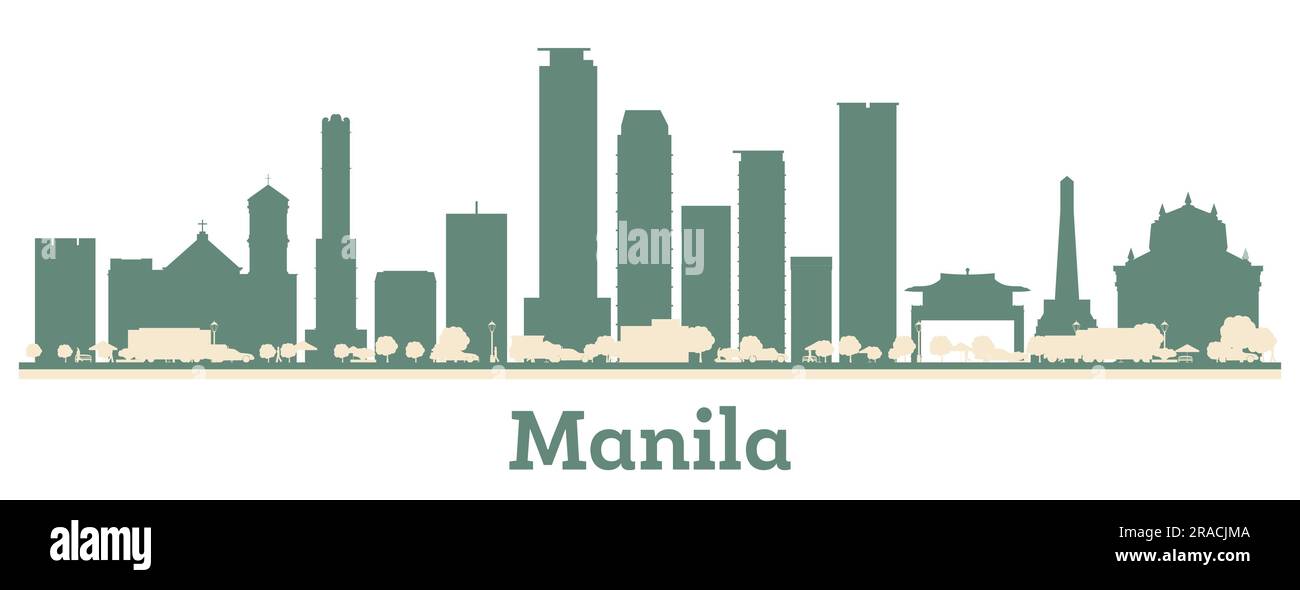 Abstract Manila Philippines City Skyline with Color Buildings. Vector Illustration. Business Travel and Tourism Concept with Modern Architecture. Stock Vector