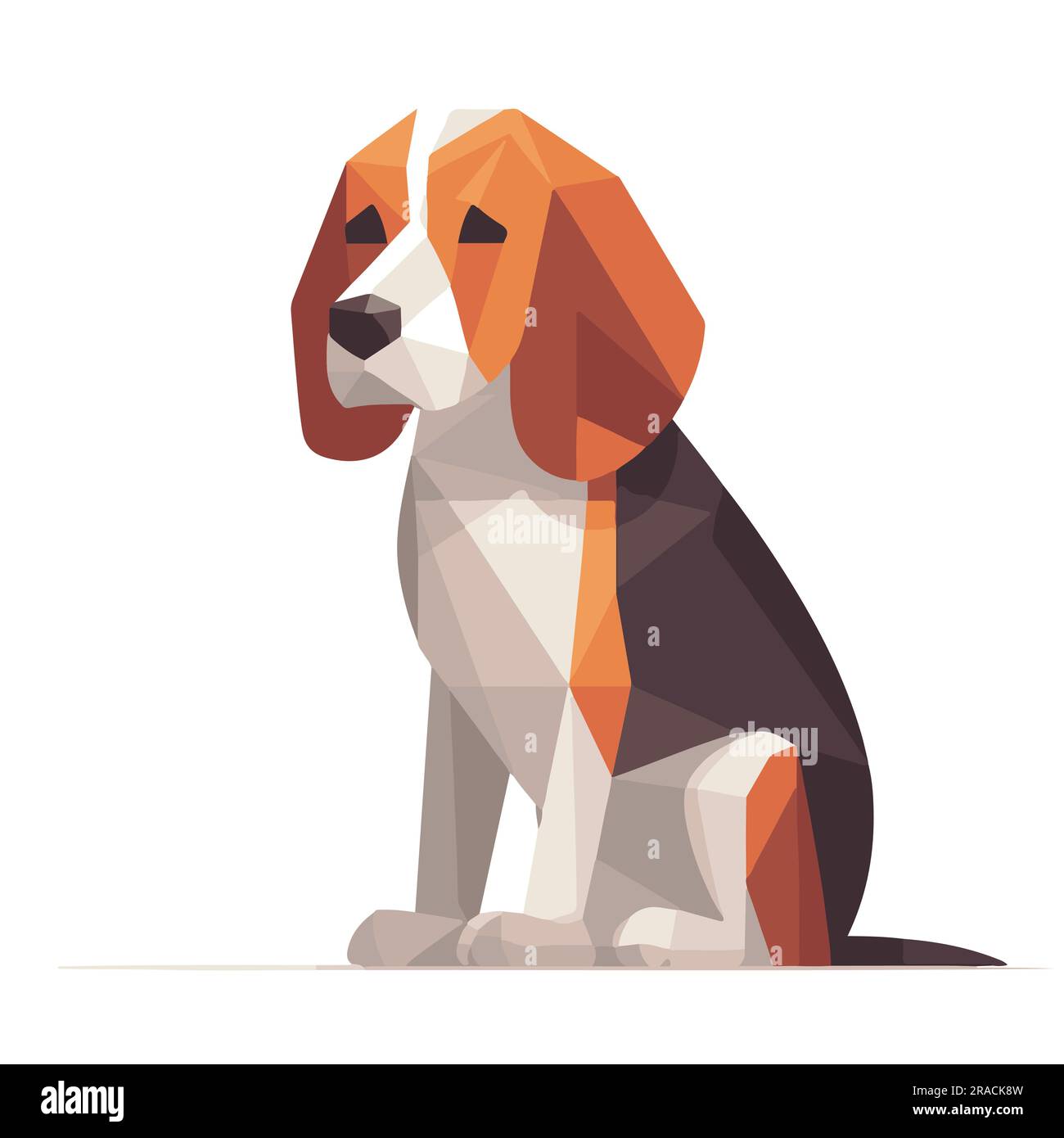Cute Flat dog vector illustration Stock Vector