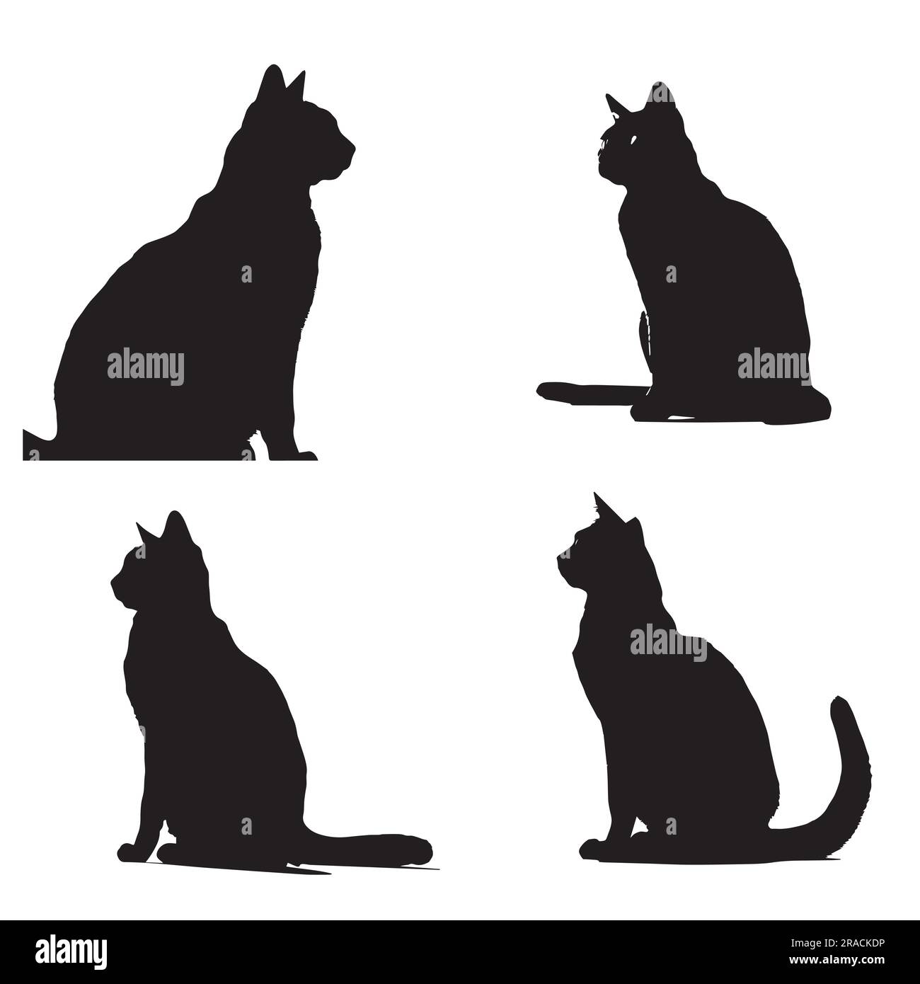 A set of silhouette cat vector design Stock Vector