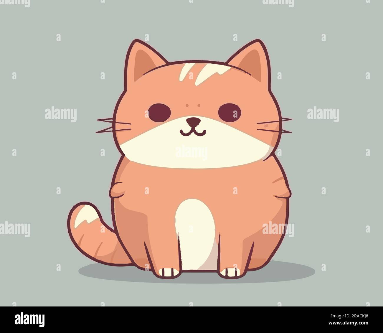 Cute pet cat flat vector illustration Stock Vector