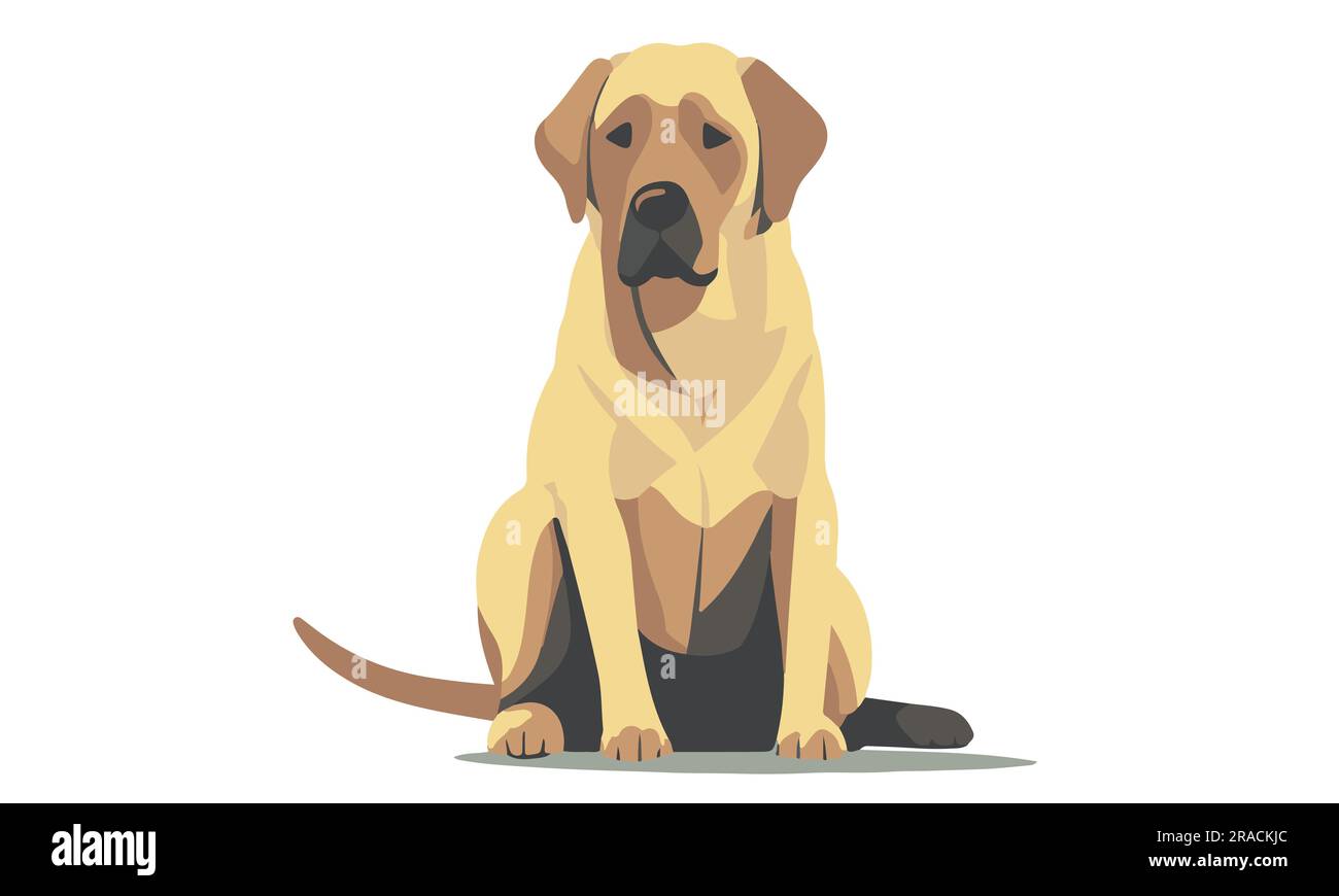 Cute Dog Flat vector illustration Stock Vector