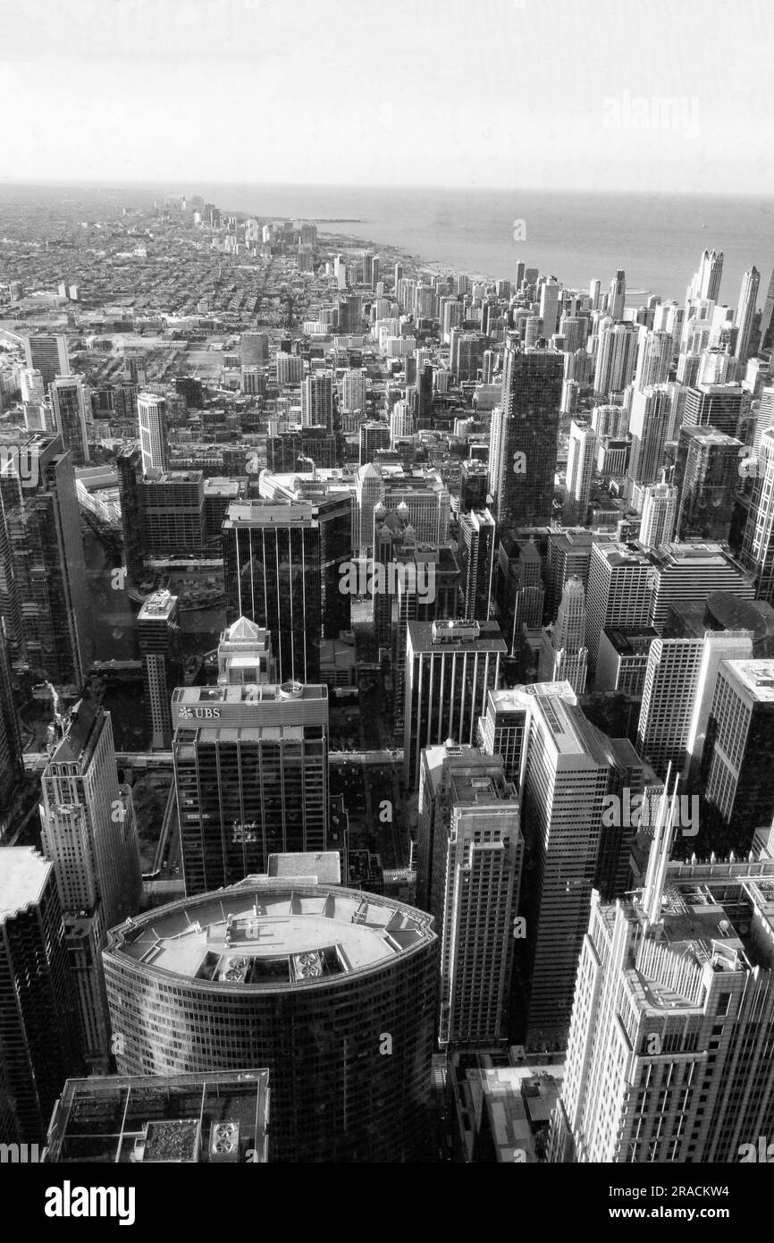 Chicago view in black and white Stock Photo