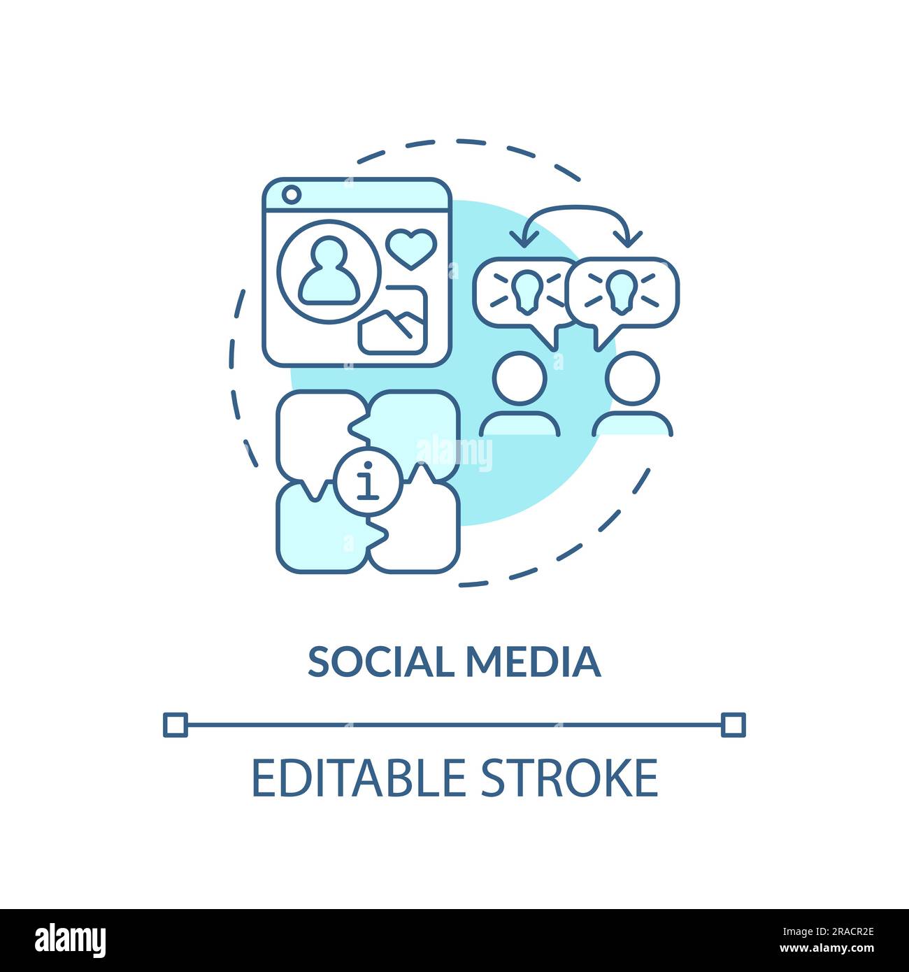 Social media turquoise concept icon Stock Vector