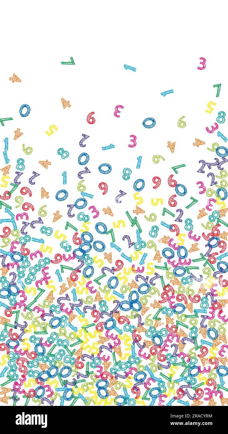 Falling letters of English language. Colorful sketch flying words of ...