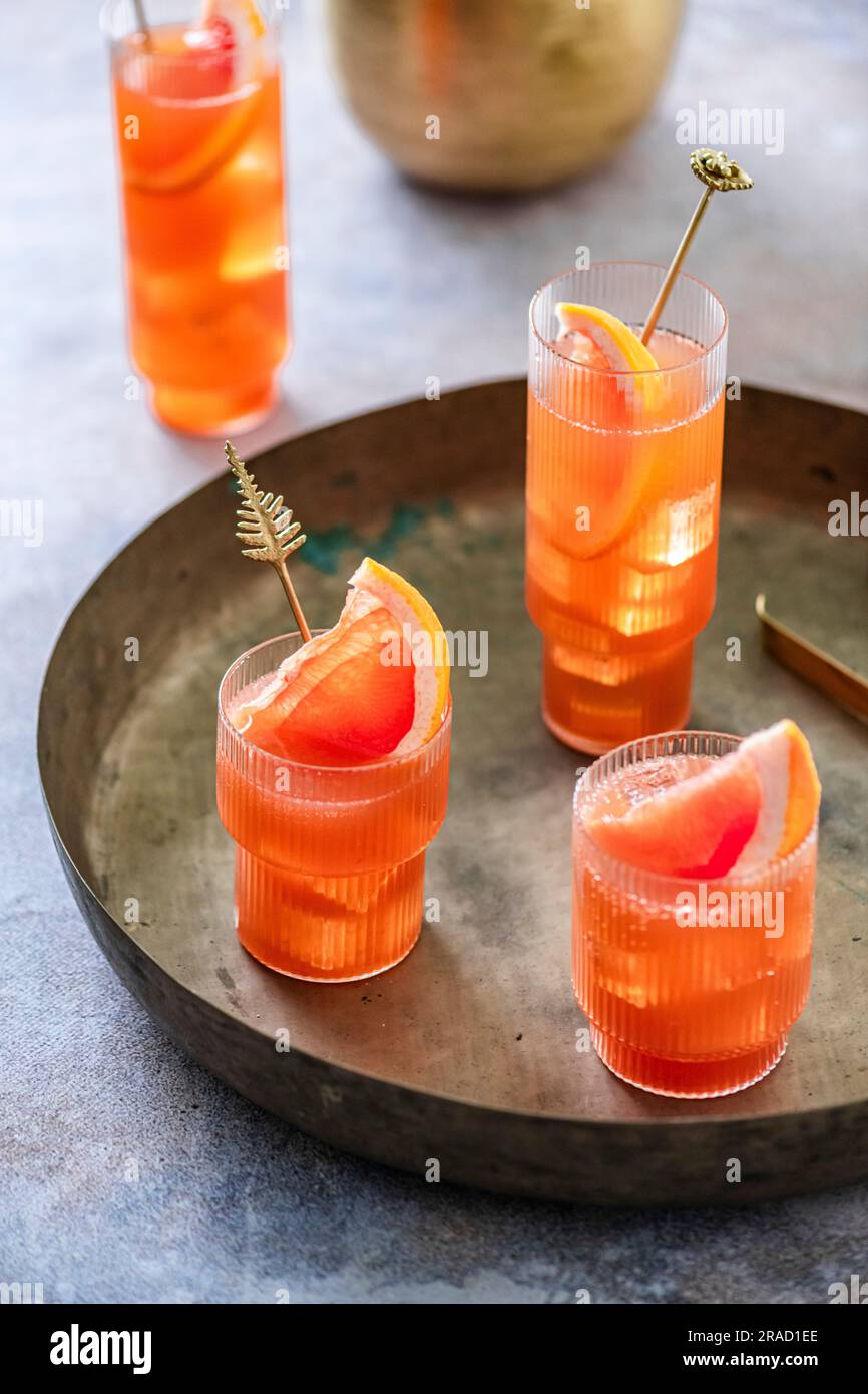 Grapefruit Gin Fizz Stock Photo Alamy