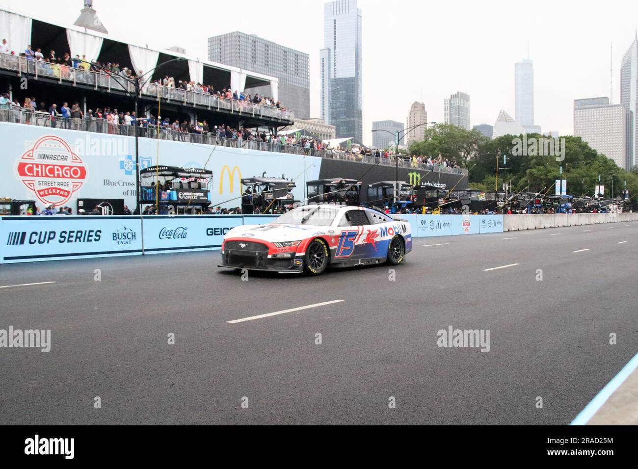 The race cars do laps on the course of the NASCAR Cup Series Chicago ...
