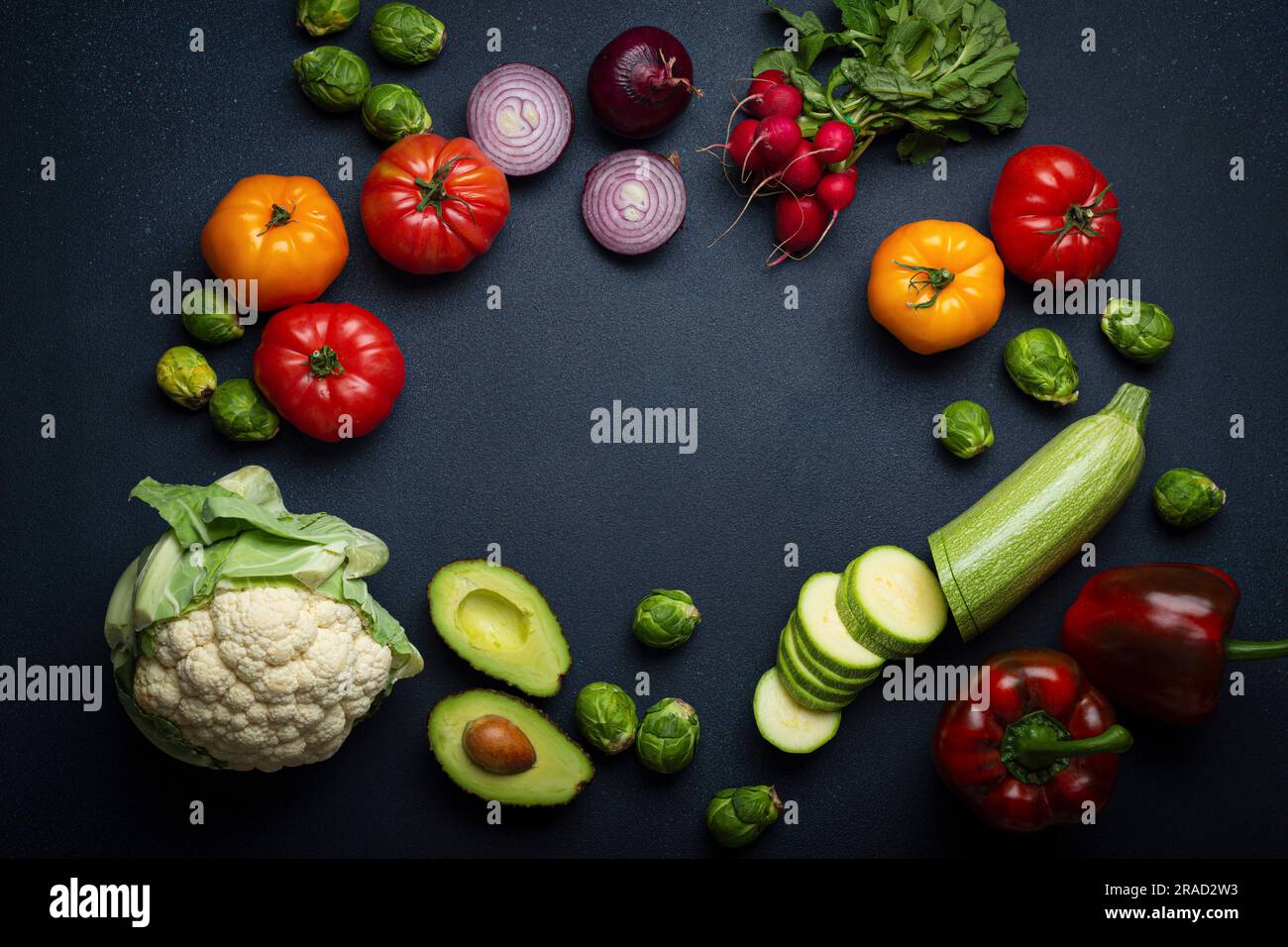 Fresh vegetables on a dark background Stock Photo