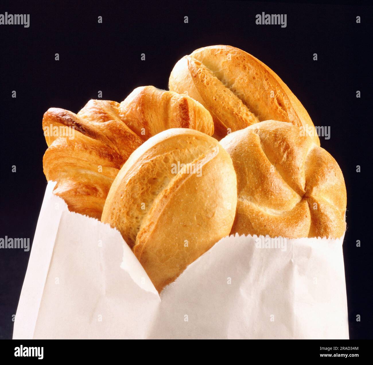 Fresh bread rolls in paper bag Stock Photo