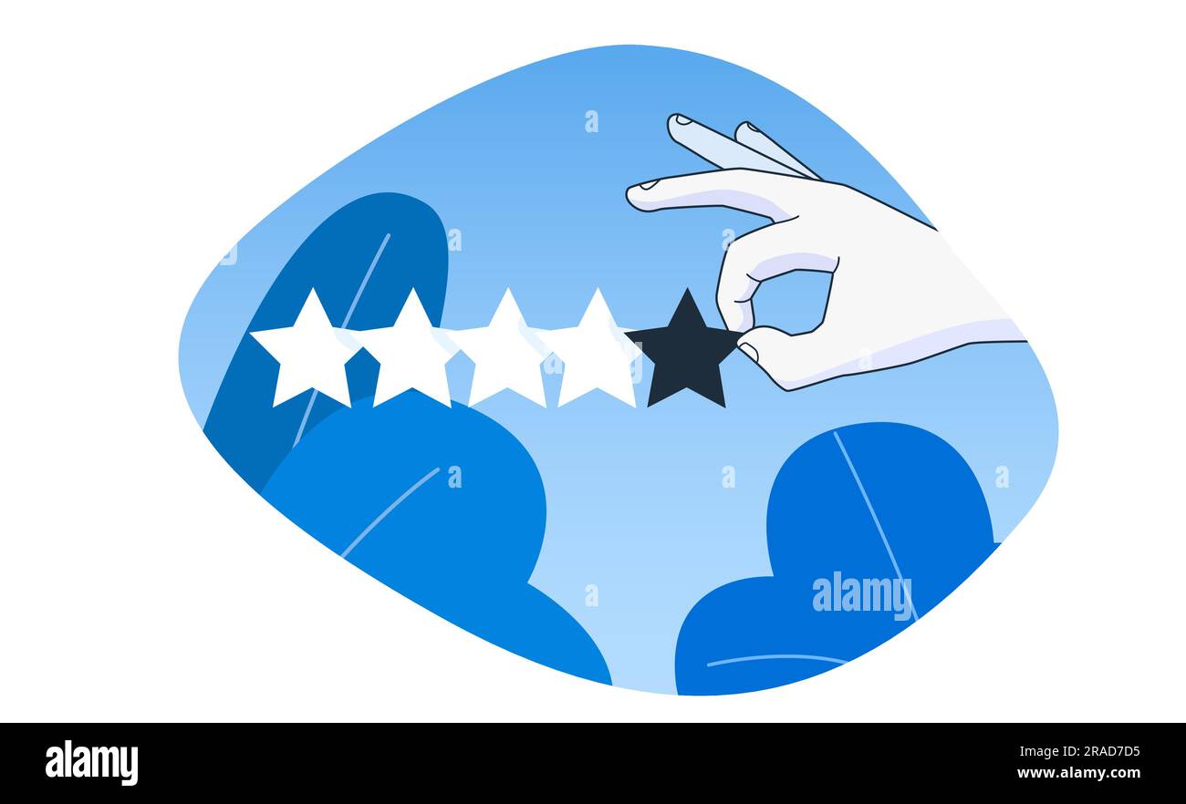 Hand Pointing Five Gold Star Rating Simple Outline Style Vector hand-pointing-five-gold-star-rating-simple-outline-style-vector