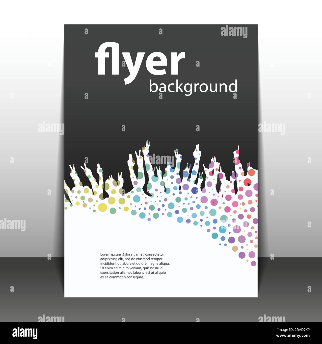 Flyer or Cover Design - Party Time - Dotted Background with Hands Stock Vector