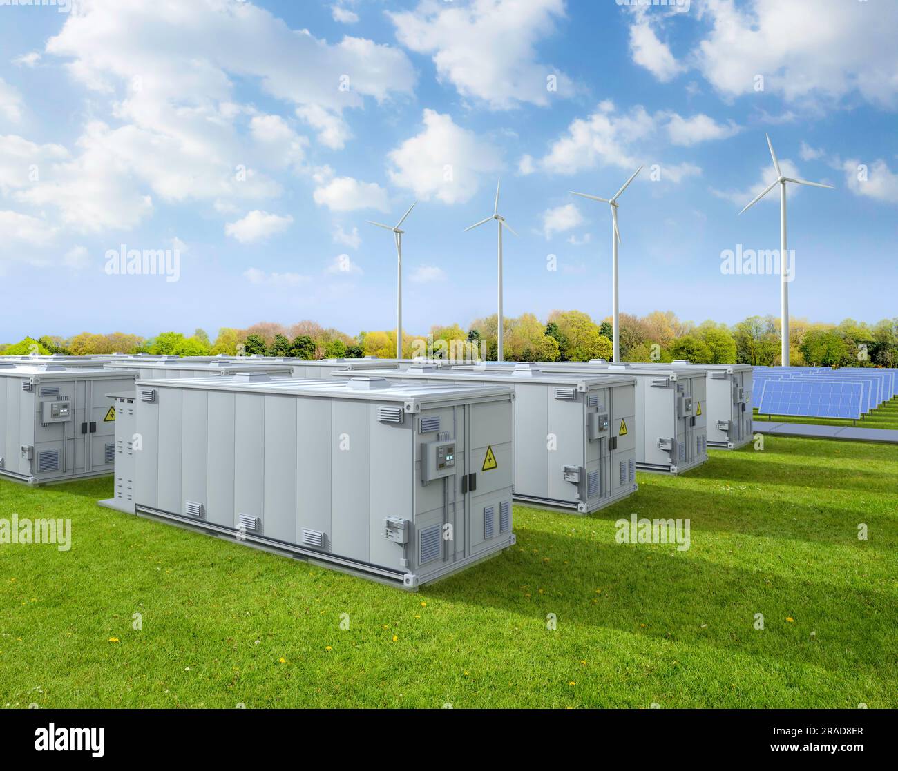 3d rendering amount of energy storage systems or battery container ...