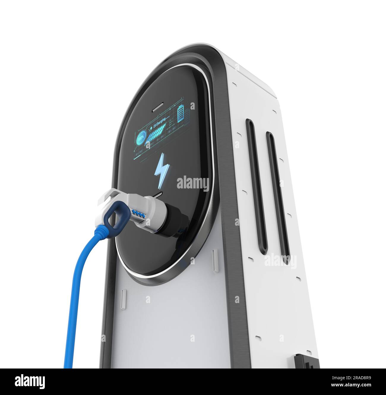 3d rendering EV charging stations or electric vehicle recharging ...