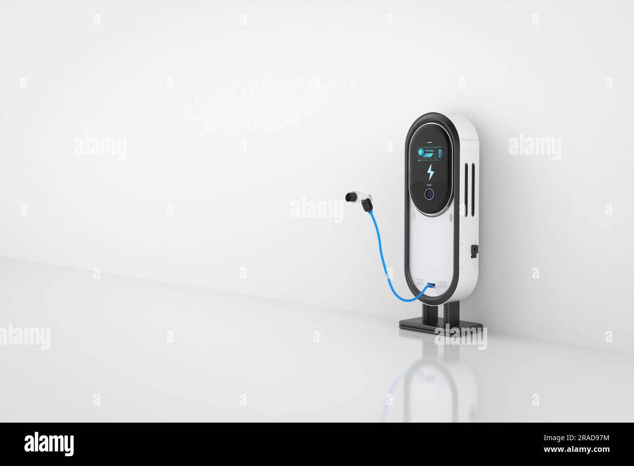 3d rendering EV charging stations or electric vehicle recharging ...