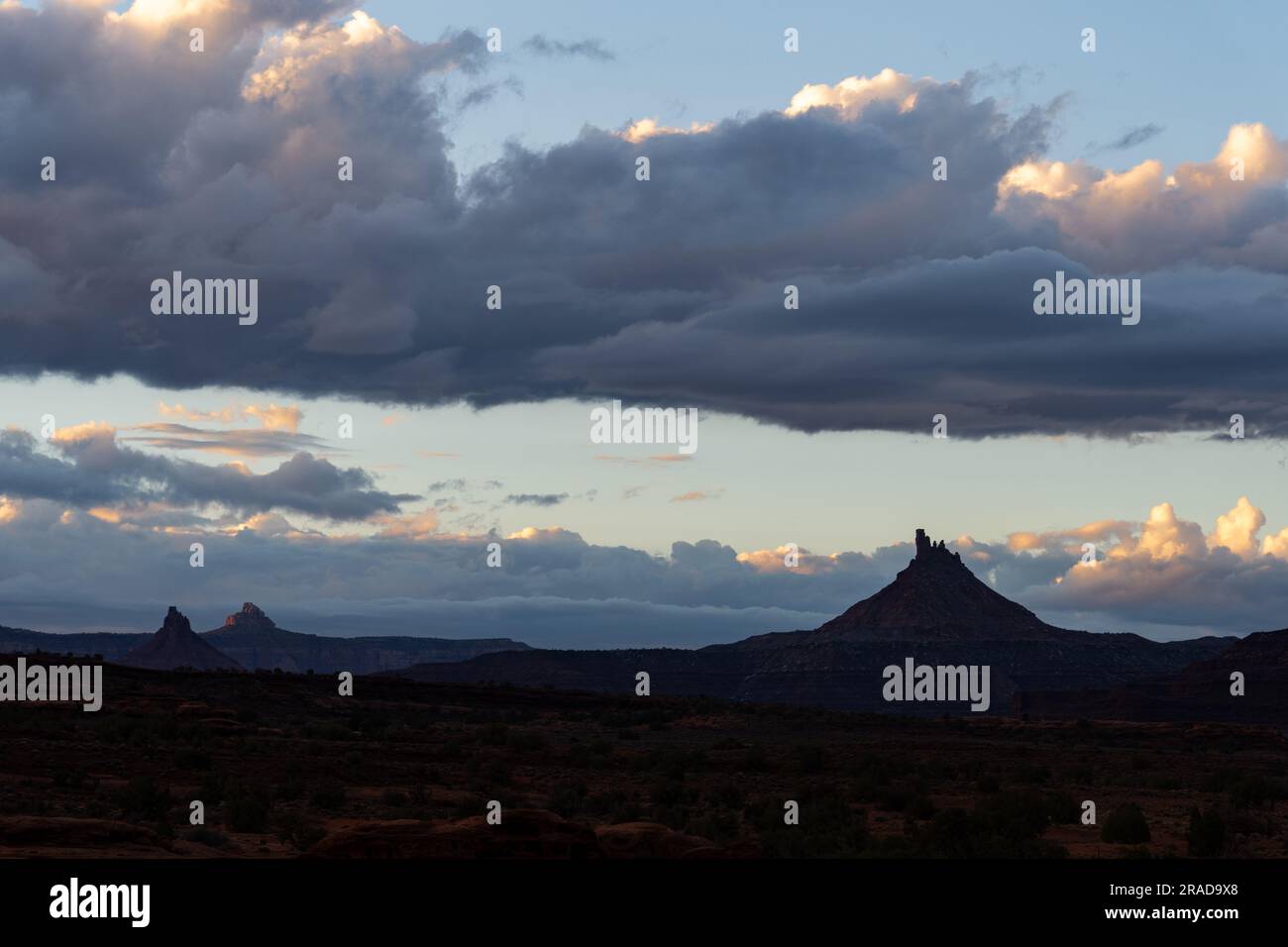 The North Six Shooter at Sunset in Indian Creek Utah Stock Photo Alamy