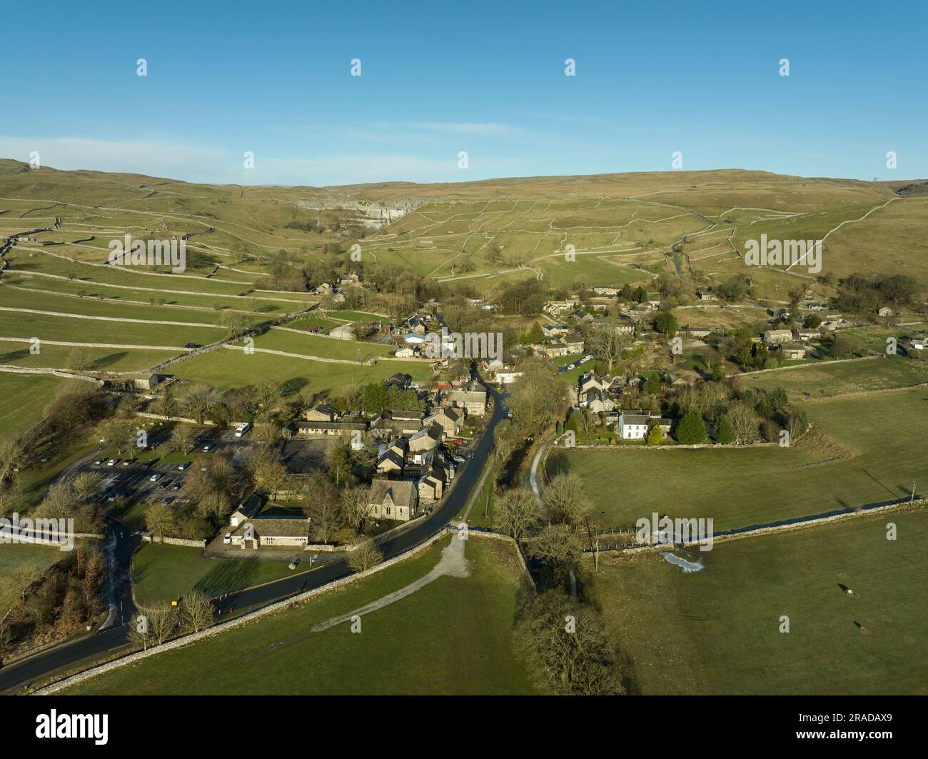 Aerial View of Malham Landscapes Beauty Stock Photo - Alamy