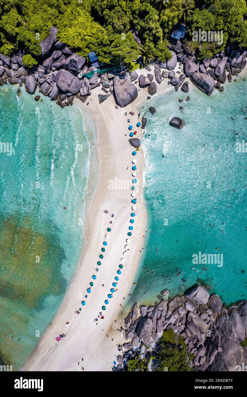 Aerial View Of Koh Nang Yuan Island In Koh Tao, Thailand Stock Photo 