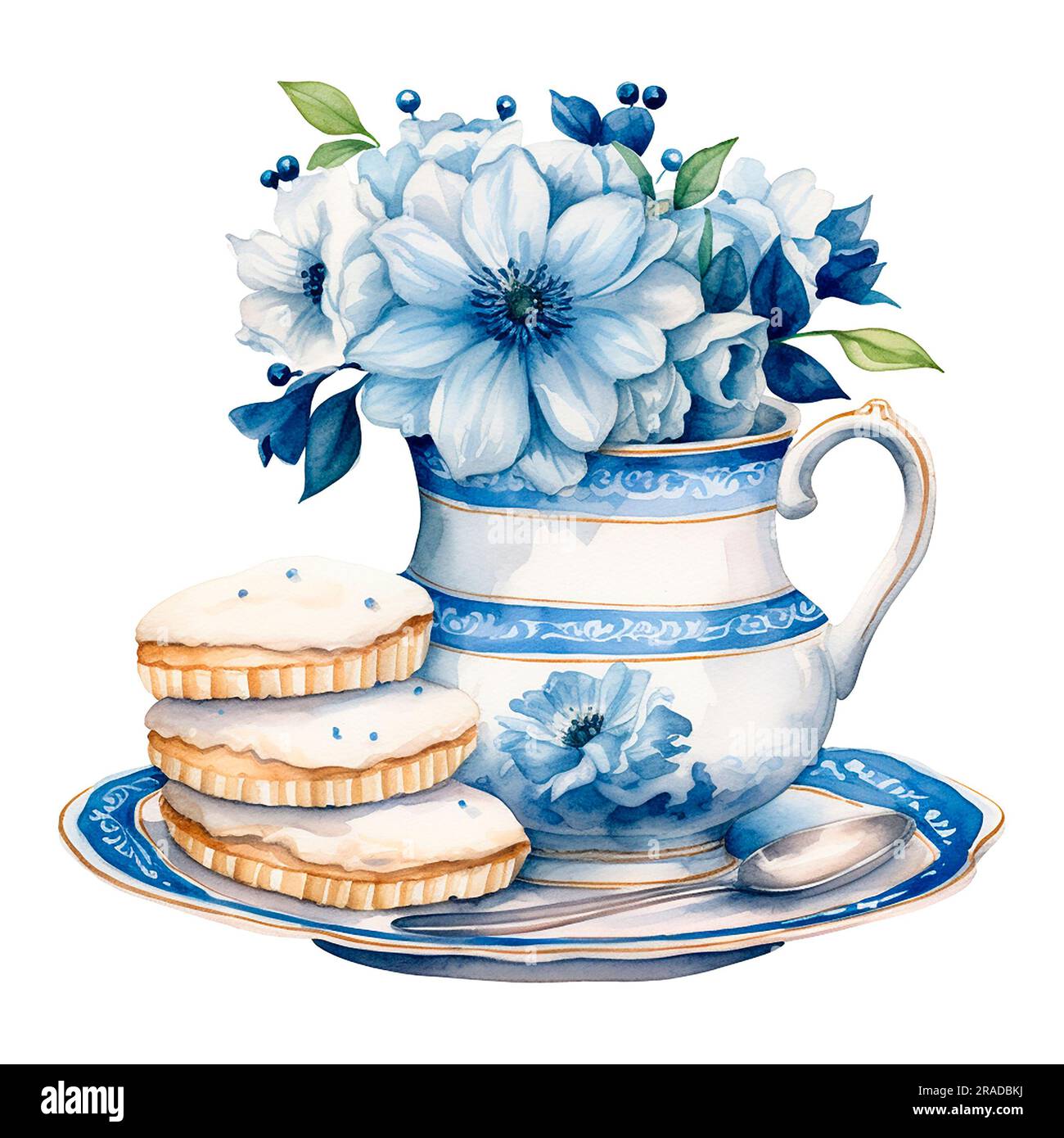 CHILDIKE Porcelain Tea For One Set - Hand-Painted Floral Teapot, Cup & Saucer (500ml Teapot)