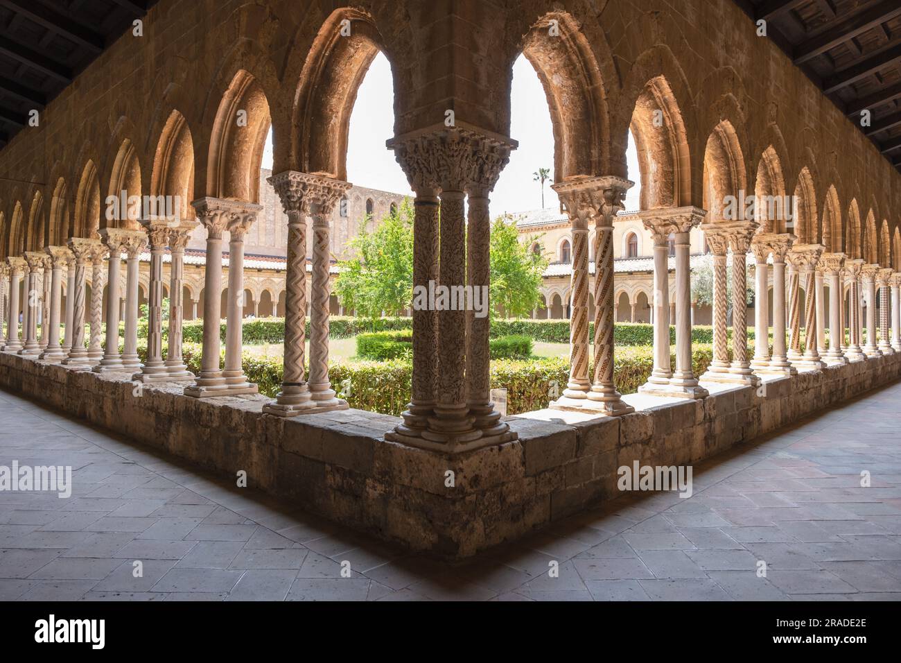 Cloister of Monreale cathedral, Sicily, Italy Stock Photo
